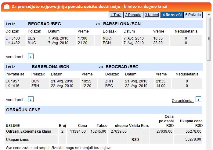 elektronska karta beograda Beograd   Barselona, povratne avionske karte, cena elektronska karta beograda