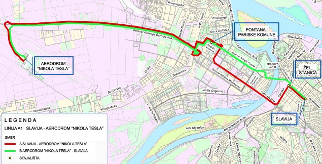 gsp mapa grada beograda Mini Bus do aerodroma Nikola Tesla gsp mapa grada beograda